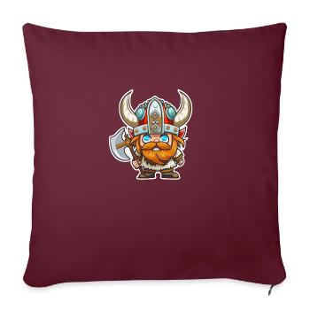 The Eternal Warrior: Cartoon Viking Harald - Sofa pillowcase 17,3'' x 17,3'' (45 x 45 cm) - burgundy - Front