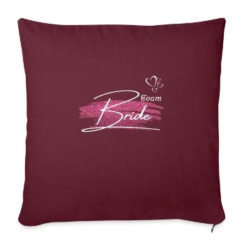 team bride-Team de la mariée golden pink - Housse de coussin décorative 45 x 45 cm - bordeaux - Devant