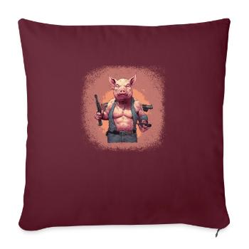 Happy Cow Cannabis Barbecue Bien-être animal - Housse de coussin décorative 45 x 45 cm - bordeaux - Devant