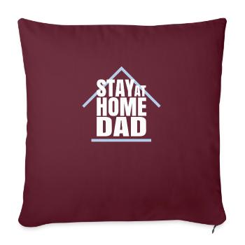 RESTER À LA MAISON PAPA - Housse de coussin décorative 45 x 45 cm - bordeaux - Devant