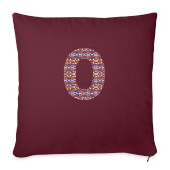 Monogramme Lettre O- motif géométrique - Housse de coussin décorative 45 x 45 cm - bordeaux - Devant