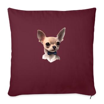 Propriétaire de chien Chihuahua chien Chihuahua chiots - Housse de coussin décorative 45 x 45 cm - bordeaux - Devant