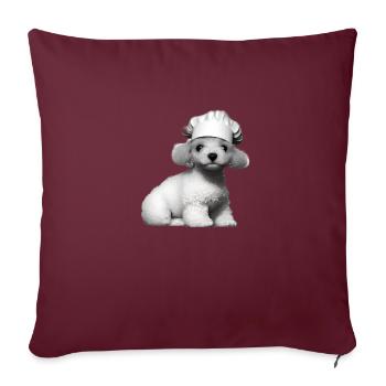 Poodle Puppy Cooks Dog Owner Poodle Puppy - Housse de coussin décorative 45 x 45 cm - bordeaux - Devant