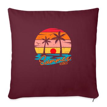 Ambiance estivale - Housse de coussin décorative 45 x 45 cm - bordeaux - Devant