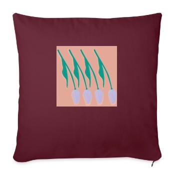 Tulipes - Housse de coussin décorative 45 x 45 cm - bordeaux - Devant