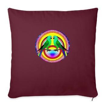 Parrot Beautiful Bright Parrot | - Housse de coussin décorative 45 x 45 cm - bordeaux - Devant
