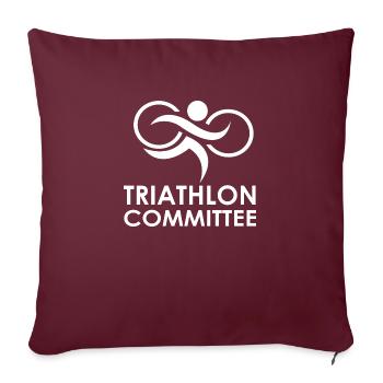 Triathlon Natation Vélo Course Marathon - Housse de coussin décorative 45 x 45 cm - bordeaux - Devant