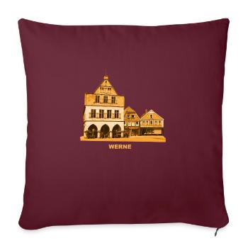 Werne Rathaus Lippe Münsterland Rhénanie-du-Nord-Westphalie - Housse de coussin décorative 45 x 45 cm - bordeaux - Devant