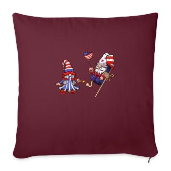 Male And Female 4th Of July Gnome - Sofa pillowcase 17,3'' x 17,3'' (45 x 45 cm) - burgundy - Front