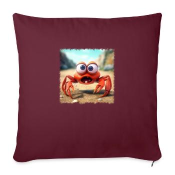 verrückte Krabbe - Sofakissenbezug 45 x 45 cm - Burgunderrot - Vorne
