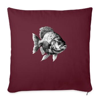 Le piranha au crayon - Housse de coussin décorative 45 x 45 cm - bordeaux - Devant
