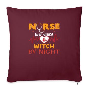 Nurse by Day Witch by Night - Sofakissenbezug 45 x 45 cm - Burgunderrot - Vorne