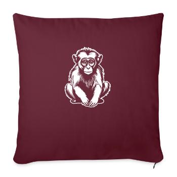 Singe Singe Visage de Singe Jungle - Housse de coussin décorative 45 x 45 cm - bordeaux - Devant