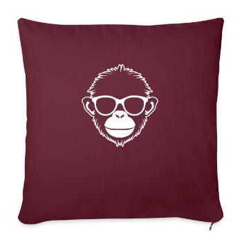 Singe Singe Visage de Singe Jungle - Housse de coussin décorative 45 x 45 cm - bordeaux - Devant