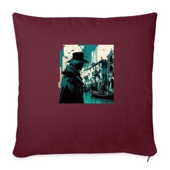 Venise (Italie) - Housse de coussin décorative 45 x 45 cm - bordeaux - Devant