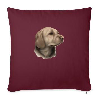 Labrador, propriétaire du chiot Labrador Retriever - Housse de coussin décorative 45 x 45 cm - bordeaux - Devant