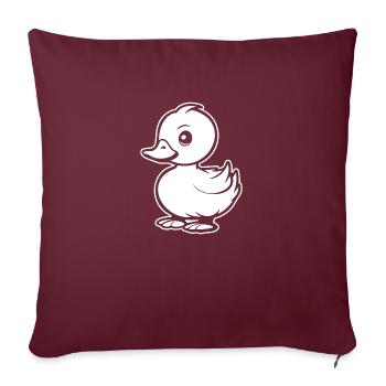 Ente Vögel Enten - Sofakissenbezug 45 x 45 cm - Burgunderrot - Vorne