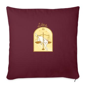 Libra Zodiac Sign Cat - Sofakissenbezug 45 x 45 cm - Burgunderrot - Vorne