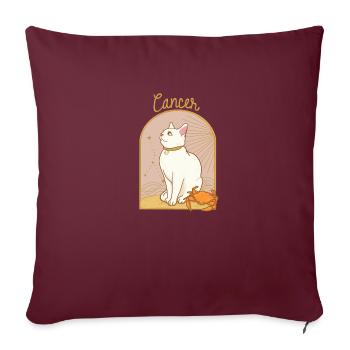 Cancer Zodiac Sign Cat - Sofakissenbezug 45 x 45 cm - Burgunderrot - Vorne