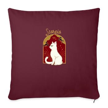 Scorpio Zodiac Sign Cat - Sofakissenbezug 45 x 45 cm - Burgunderrot - Vorne