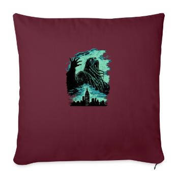 Monstre dans la ville - Housse de coussin décorative 45 x 45 cm - bordeaux - Devant