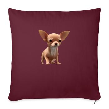 Chihuahua Dog Propriétaire Chihuahua Puppy Dogs - Housse de coussin décorative 45 x 45 cm - bordeaux - Devant
