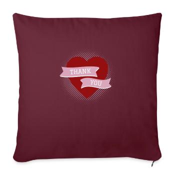Merci - Housse de coussin décorative 45 x 45 cm - bordeaux - Devant