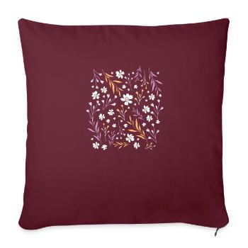 Motif floral fleuri Violet - Housse de coussin décorative 45 x 45 cm - bordeaux - Devant