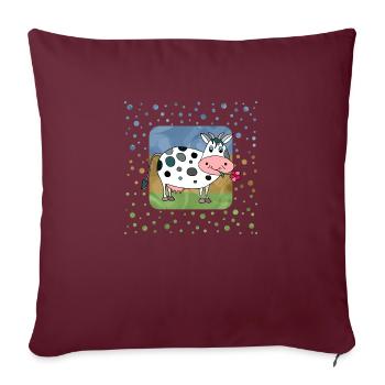 Vache - Housse de coussin décorative 45 x 45 cm - bordeaux - Devant