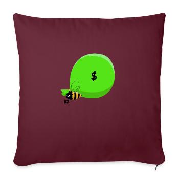 Abeille & Hold-Up - Housse de coussin décorative 45 x 45 cm - bordeaux - Devant