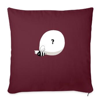 Abeille & gros sac mystérieux - Housse de coussin décorative 45 x 45 cm - bordeaux - Devant