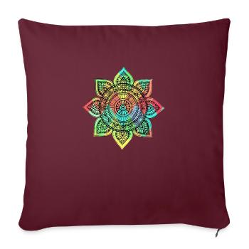 Mandala - Housse de coussin décorative 45 x 45 cm - bordeaux - Devant