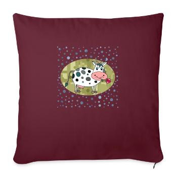 Vache - Housse de coussin décorative 45 x 45 cm - bordeaux - Devant