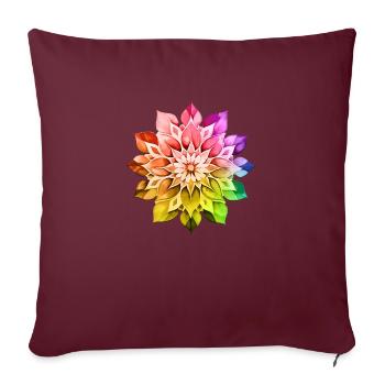 Hippie soul groovy Heure d’été Bonnes vibrations 70s 80s - Housse de coussin décorative 45 x 45 cm - bordeaux - Devant