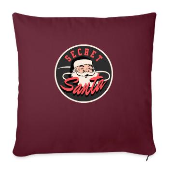 Père Noël secret vintage - Housse de coussin décorative 45 x 45 cm - bordeaux - Devant