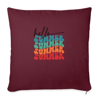 Allô Été Soleil Plage Vacances Sea Island - Housse de coussin décorative 45 x 45 cm - bordeaux - Devant