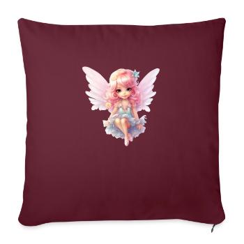 Fairy Girl Fairy Tale Cute Fairy Angel Girl Kids - Housse de coussin décorative 45 x 45 cm - bordeaux - Devant
