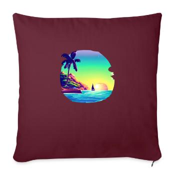Vacances d’été Sun Palm Beach Palm Island - Housse de coussin décorative 45 x 45 cm - bordeaux - Devant