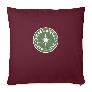 Martinique Caraïbes Amour Amour Coucher de Soleil - Housse de coussin décorative 45 x 45 cm - bordeaux - Devant