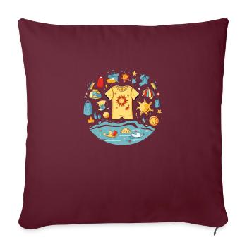 Kit de vacances - Housse de coussin décorative 45 x 45 cm - bordeaux - Devant
