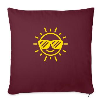 Sun Happy Face Lunettes de soleil Yoga Jaune - Housse de coussin décorative 45 x 45 cm - bordeaux - Devant