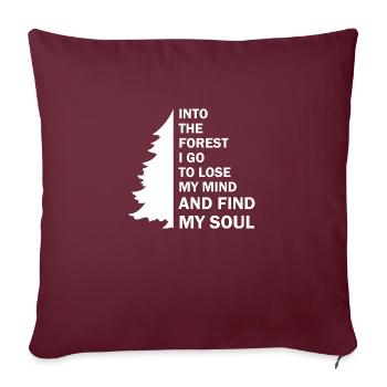 dans la forêt je vais... - Housse de coussin décorative 45 x 45 cm - bordeaux - Devant