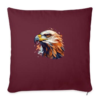 Adlerkopf Greifvogel Adler - Sofakissenbezug 45 x 45 cm - Burgunderrot - Vorne