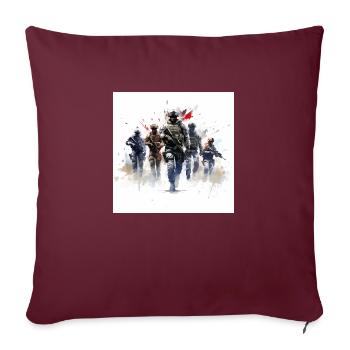 US Army gaming art - Sofakissenbezug 45 x 45 cm - Burgunderrot - Vorne