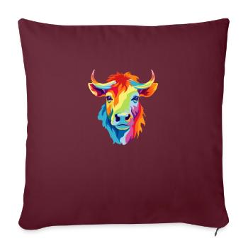 LGBTQAI+ Kuh, Animal Rights - Sofakissenbezug 45 x 45 cm - Burgunderrot - Vorne