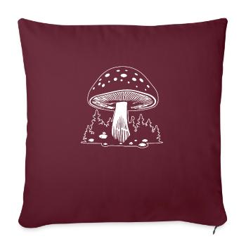 Champignon Cueilleur de champignons Champignons Champignons - Housse de coussin décorative 45 x 45 cm - bordeaux - Devant