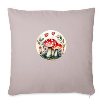 Magic mushrooms and toadstools - mushrooms - Sofa pillowcase 17,3'' x 17,3'' (45 x 45 cm) - light taupe - Front