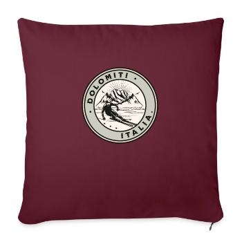 Dolomiti Italia Vintage Ski - Housse de coussin décorative 45 x 45 cm - bordeaux - Devant