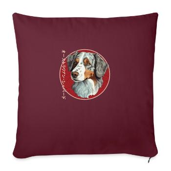 Berger Australien Japonais - Housse de coussin décorative 45 x 45 cm - bordeaux - Devant