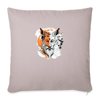 Hiros feline god - Sofa pillowcase 17,3'' x 17,3'' (45 x 45 cm) - light taupe - Front